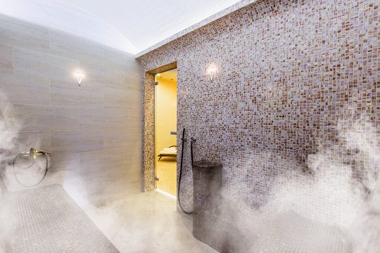 Modern residential steam room built in Johannesburg.