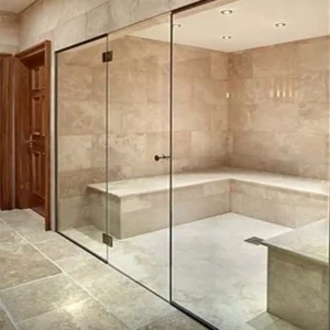 Luxury marble steam room design in Johannesburg.