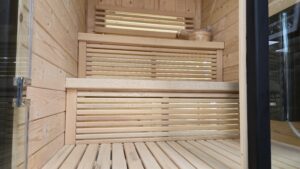 Exterior wood cladding view, sauna installation Johannesburg.