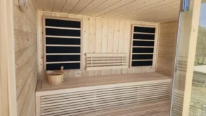 Clean wooden interior for sauna installation Johannesburg.