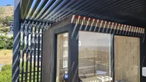 Modern slatted wood ceiling, sauna installation Johannesburg.