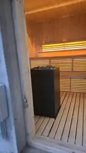 Large outdoor sauna cube unit in Johannesburg
