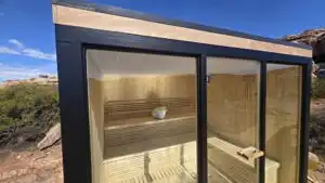 Panoramic view outdoor unit, sauna installation Johannesburg.