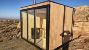 Luxury glass front cabin, sauna installation Johannesburg.