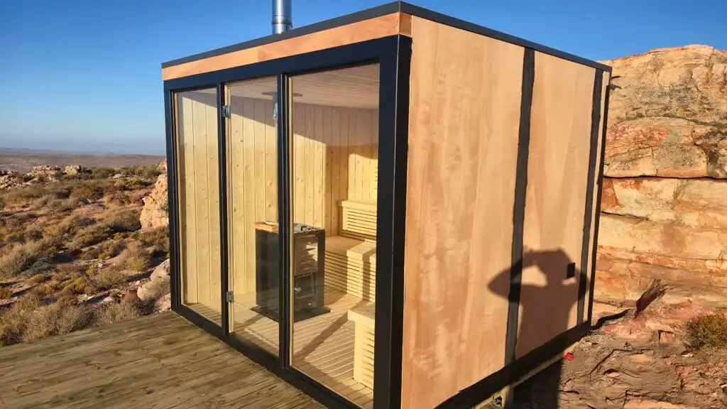 Custom built outdoor sauna structure in Johannesburg.