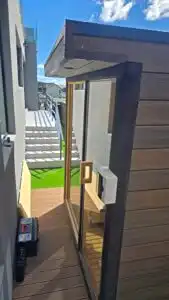 Sleek heater installation, sauna installation
