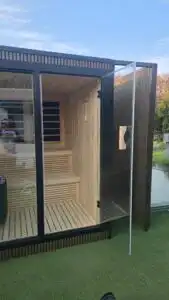 Premium backyard cabin unit, sauna installation Johannesburg.