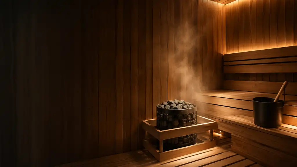 Dark luxury steam room design in Johannesburg.