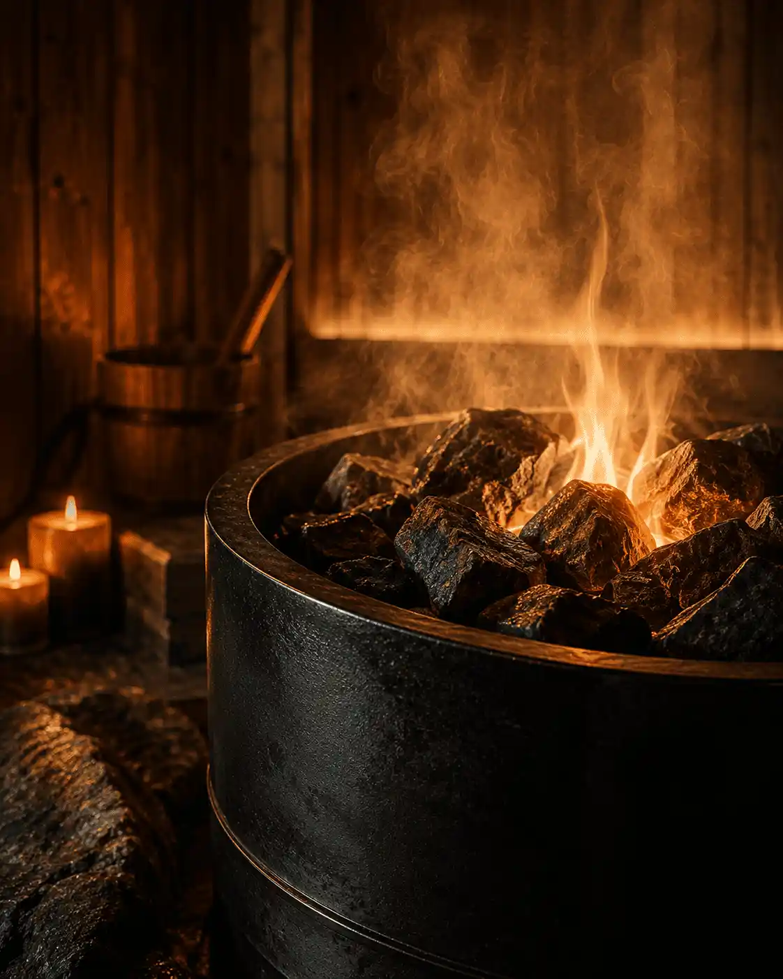 Hot rocks heater by a professional sauna company South Africa.