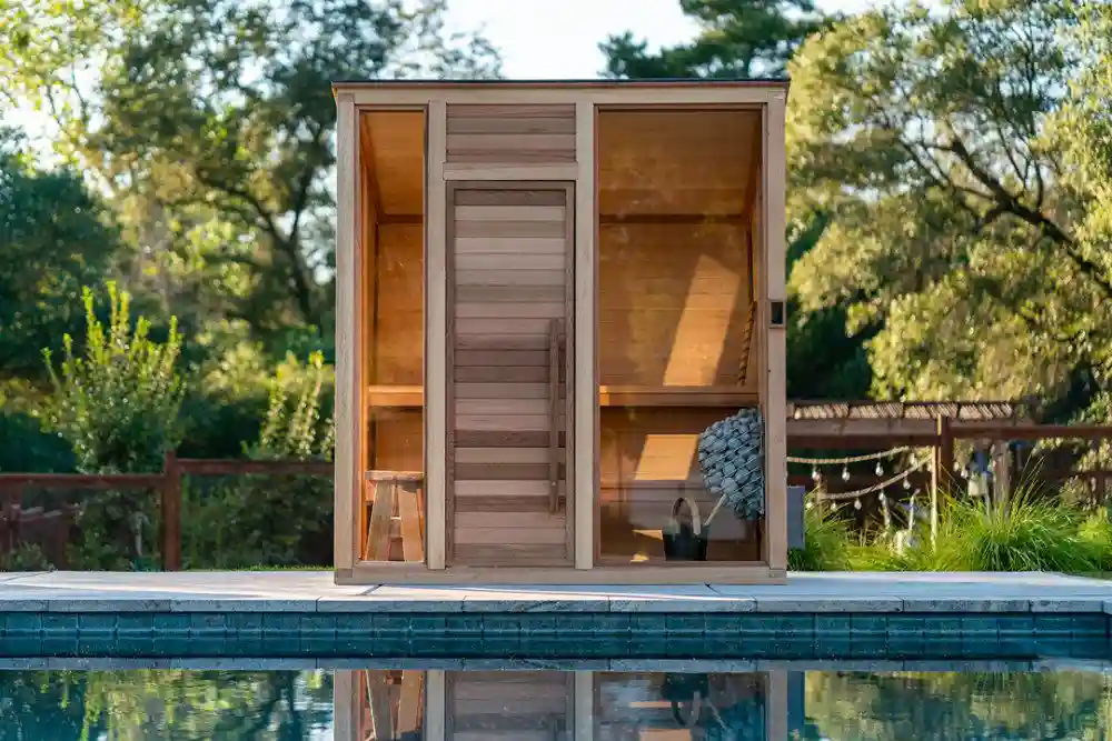 Luxury plunge pool and sauna installation Johannesburg.
